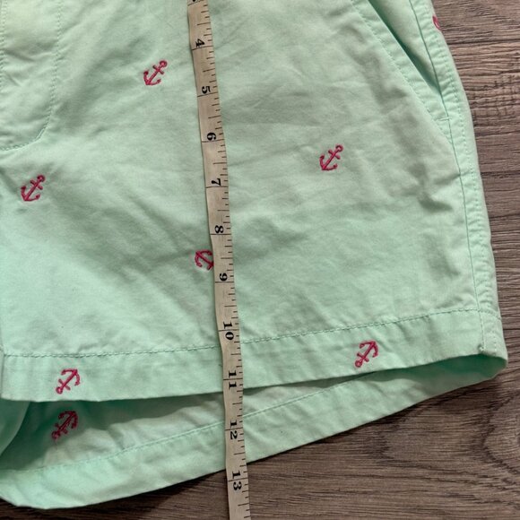 Old Navy Nautical Embroidered Shorts Mint Green Pink Anchor Womens Size 6 Cotton - Picture 9 of 11